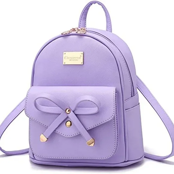 I IHAYNER | Bags | Girls Bowknot Cute Leather Backpack Mini  display picture 1